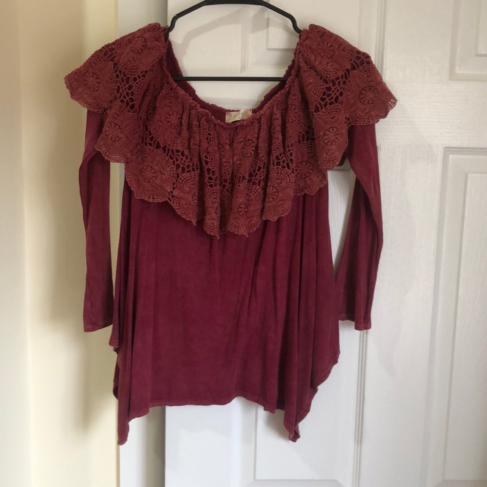 Altar’D State Off Shoulder 3/4 Sleeve Top